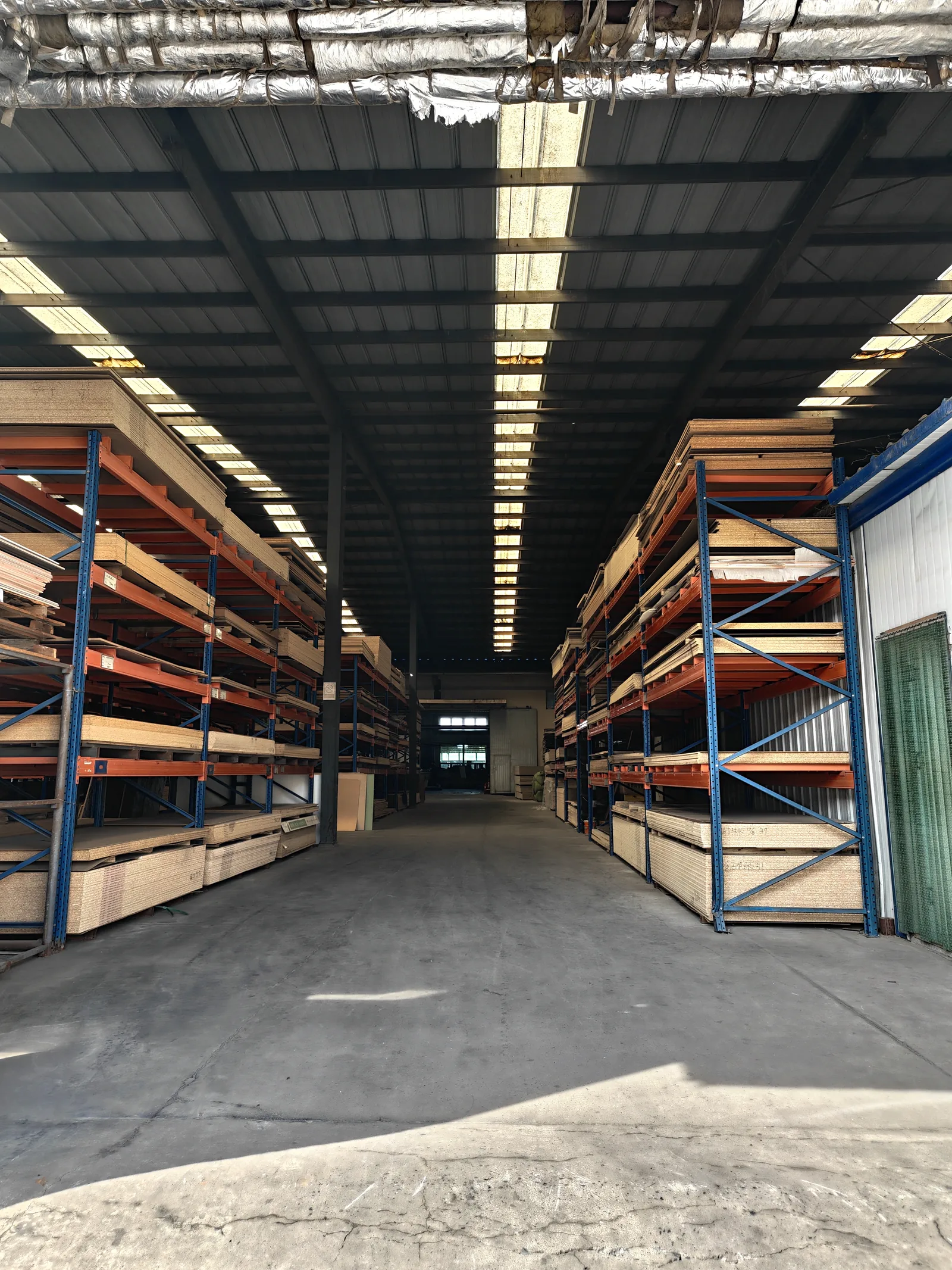 Organized panel storage inside the SNEJ factory