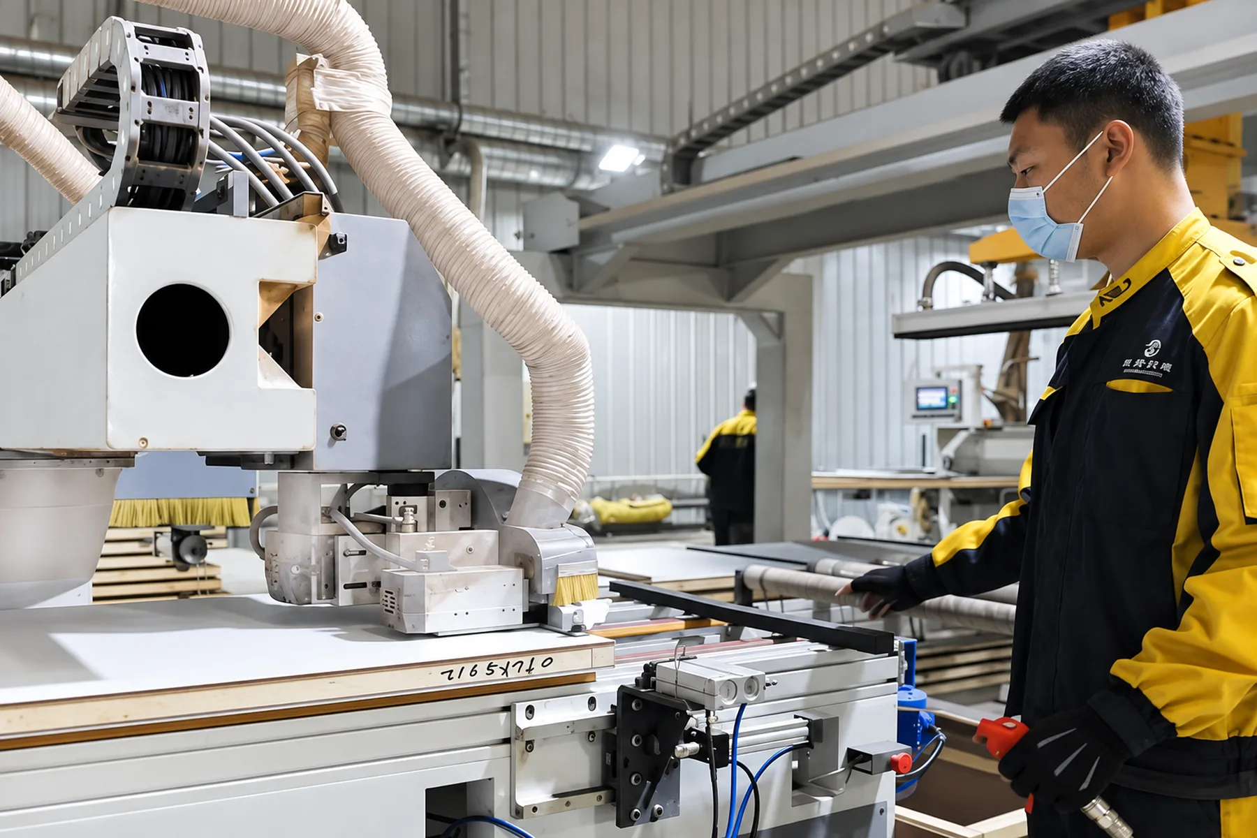 SNEJ operator working with panel processing equipment