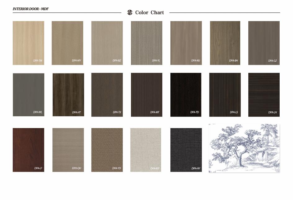 Interior wood-door finish and colour references shown on catalogue page 34