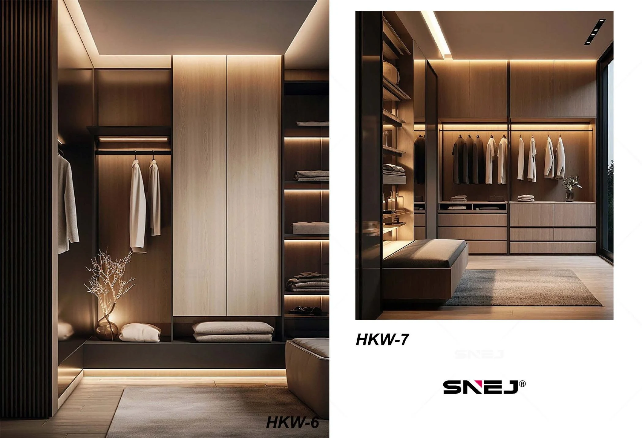 Wardrobe references HKW-4 and HKW-5 for contemporary bedroom storage