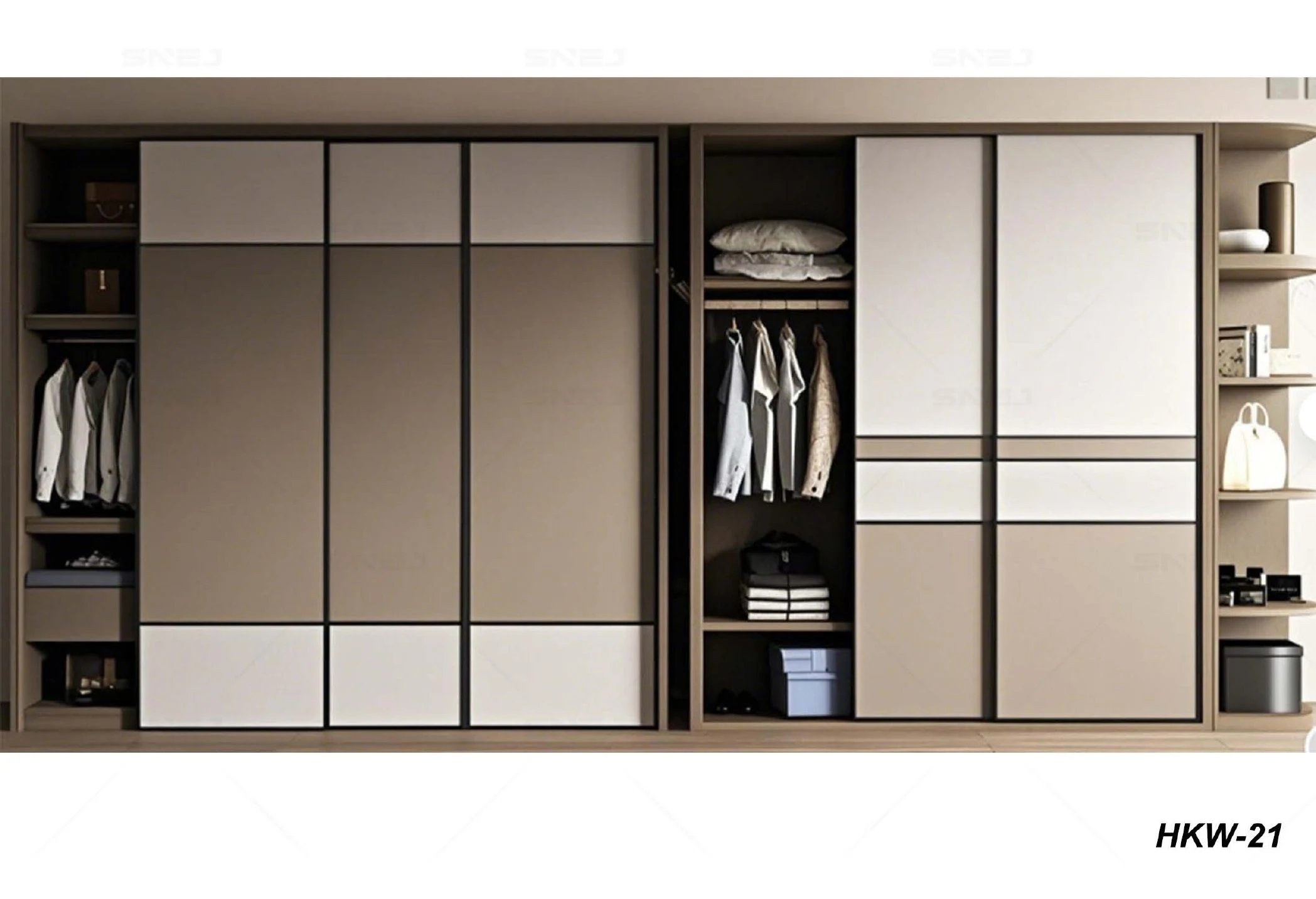 Wardrobe reference HKW-21 for a fitted bedroom wall