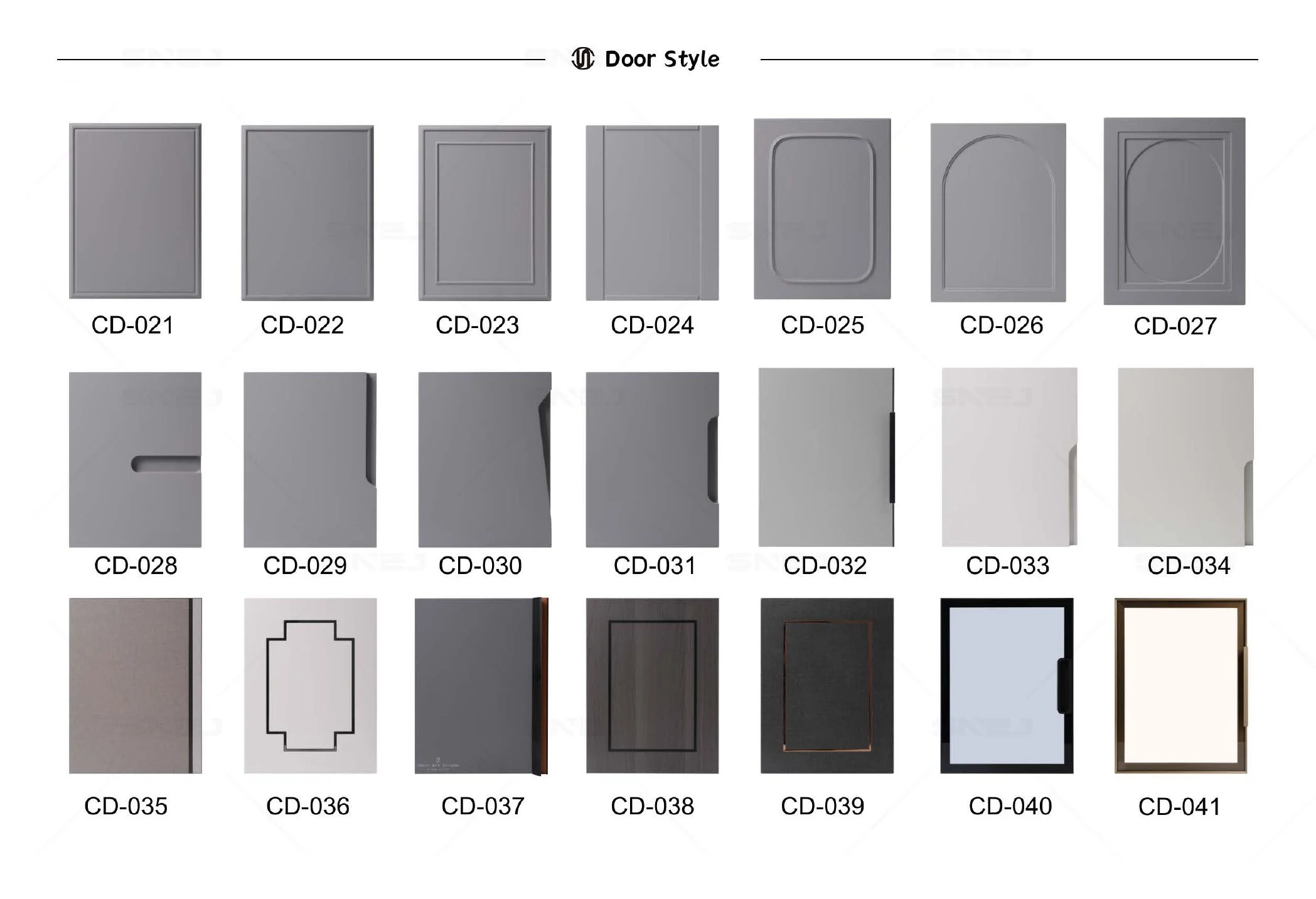 Wardrobe door styles CD-021 to CD-041