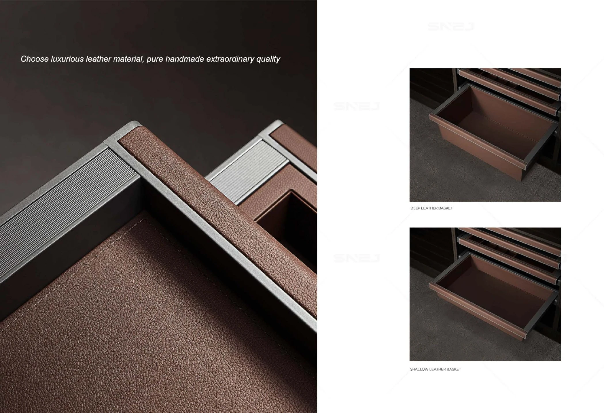 Wardrobe jewelry trays and organizer material details